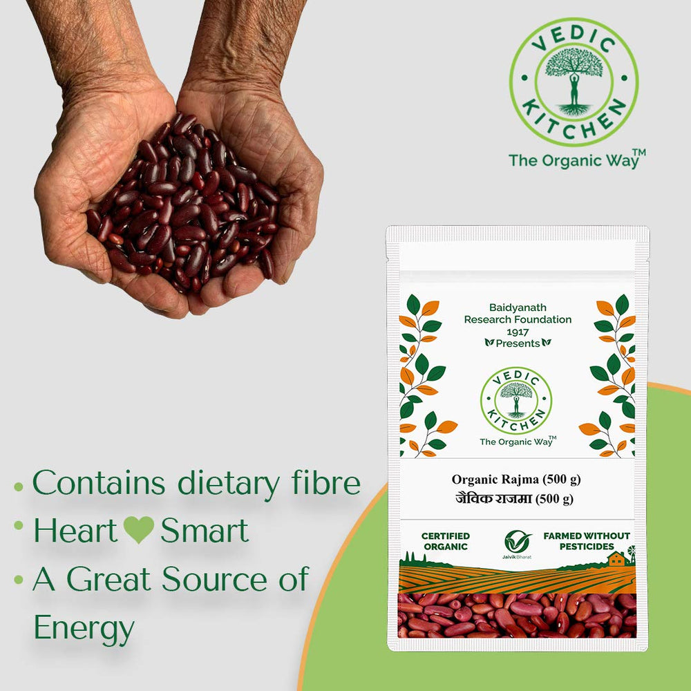 VEDIC KITCHEN ORGANIC RED RAJMA 500 GM - SuperMarcheStore