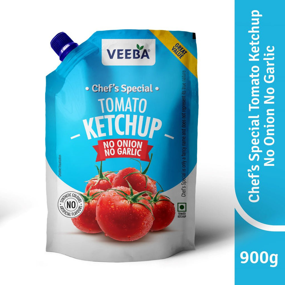 VEEBA CHEF SPECIAL TOMATO KETCHUP NO ONION GARLIC 900 GM - SuperMarcheStore