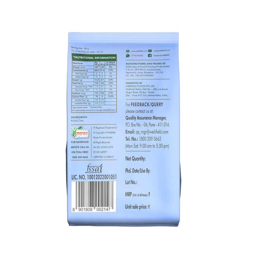 WEIKFIELDS EO VALLEY HEARTY OATS STEEL CUT 400 GM - SuperMarcheStore