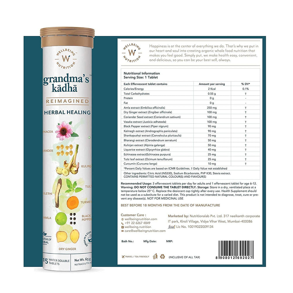 WELLBEING NUT GRANDMA KADHA TABLETS 63G - SuperMarcheStore
