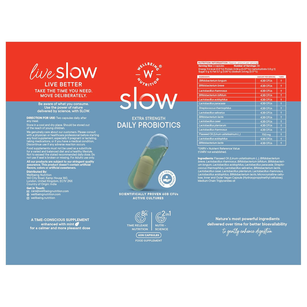 WELLBEING SLOW PROBIOTICS FOR GUT HEALTH - SuperMarcheStore