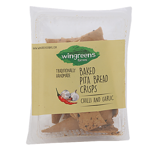 WINGREENS BAKED PITA BREAD CHILLI & GARLIC 100G - SuperMarcheStore