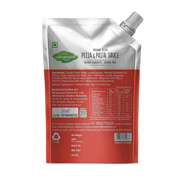 WINGREENS PIZZA PASTA SAUCE 450GM - SuperMarcheStore