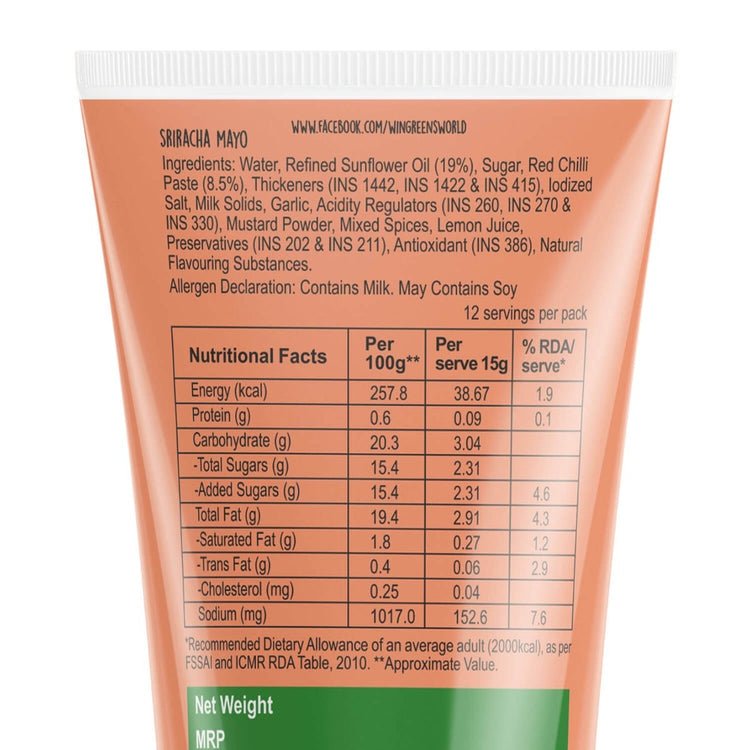 WINGREENS SRIRACHA MAYO SAUCE - SuperMarcheStore