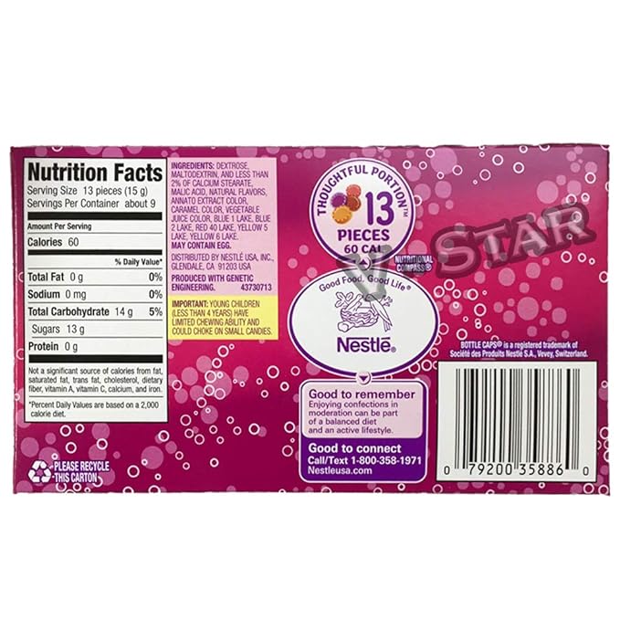 WONKA CANDIES BOTTLE CAPS SODA BX 141.7G - SuperMarcheStore