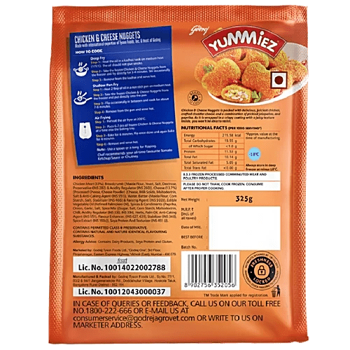 YUMMIEZ CHICKEN & CHEESE NUGGETS 325G - SuperMarcheStore