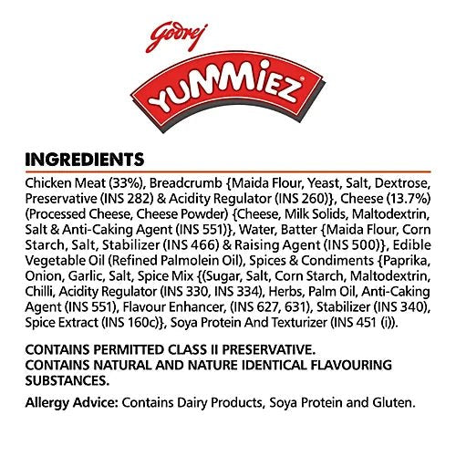 YUMMIEZ CHICKEN & CHEESE NUGGETS 325G - SuperMarcheStore