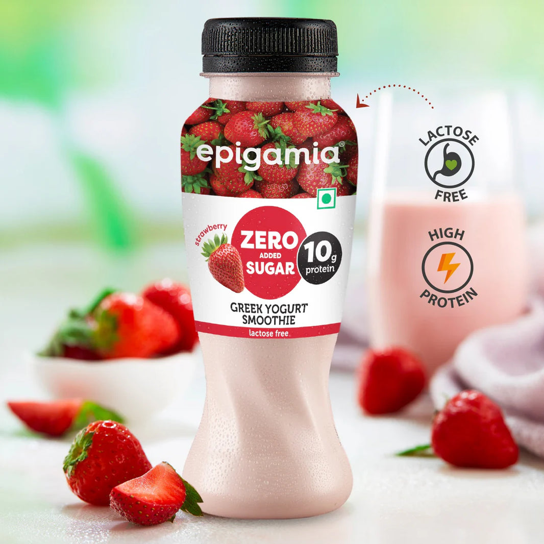 EPIGAMIA STRAWBERRY NO ADDED SUGAR SMOOTHIE 200ML