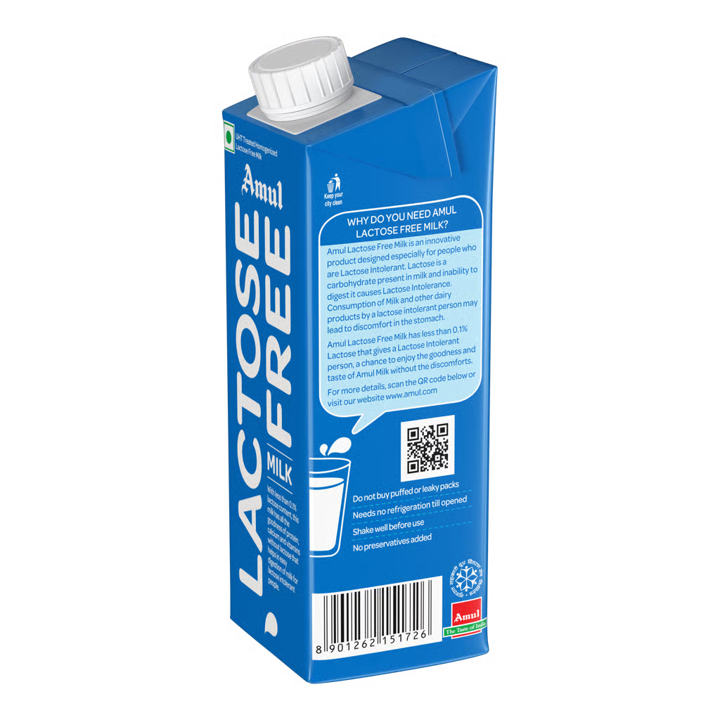 AMUL LACTOSE FREE MILK, 250ML