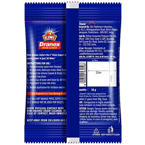 KIWI DRANEX DRAIN CLEANER 50 GM *3 N