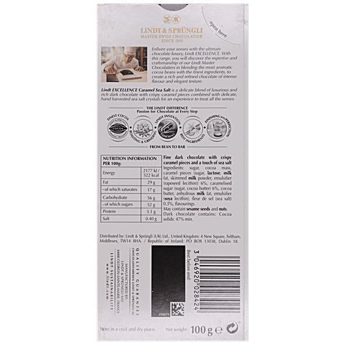 LINDT EXCELLENCE CARAMEL DARK 100G
