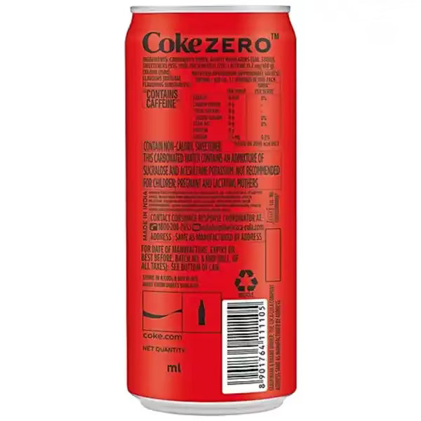 COCA COLA ZERO SUGER 320ML