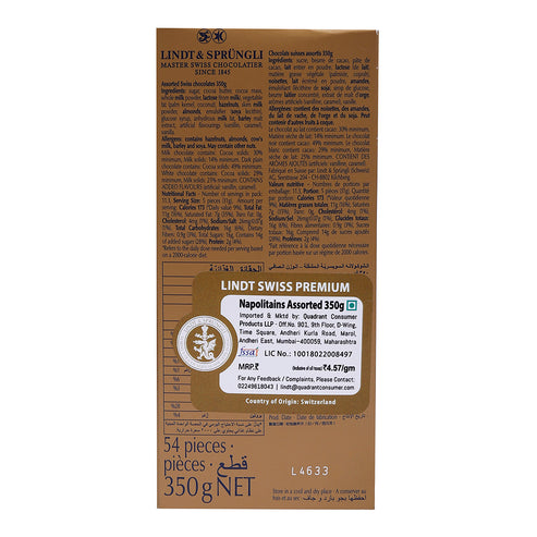 LINDT ASSORTED NAPOLITIANS 350G