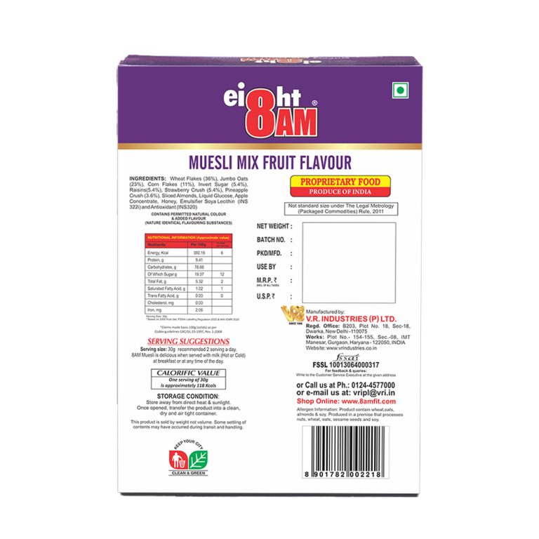 8AM MIX FLAVOUR MUSELI 425 GM