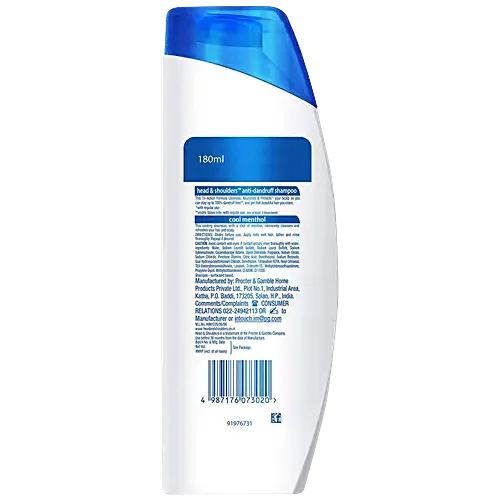 HEAD & SHOULDERS ANTI DANDRUFF COOL MENTHOL SHAMPOO 180 ML