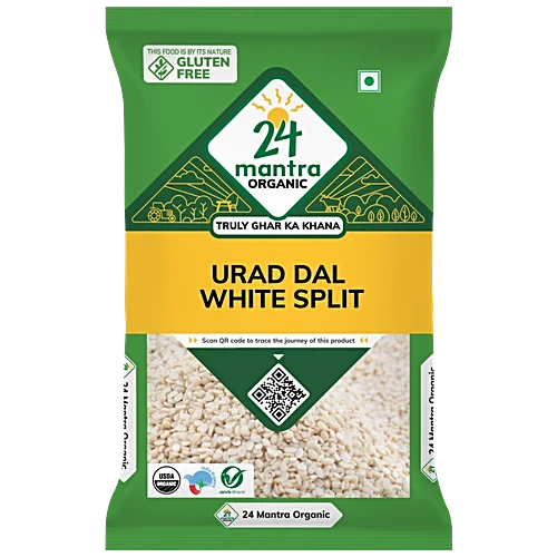 24  LETTER MANTRA ORGANIC URAD DAL WHITE SPLIT 500GM