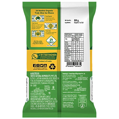24 LETTER MANTRA ORGANIC TUR DAL 500GM