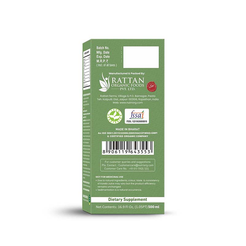 NUTRIORG KARELA JUICE 500 ML