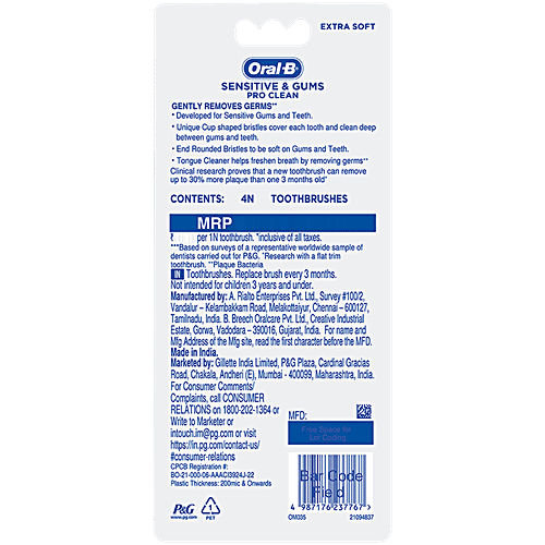 ORAL B SENSITIVE & GUMS PRO CLEAN EXTRA SOFT 1N
