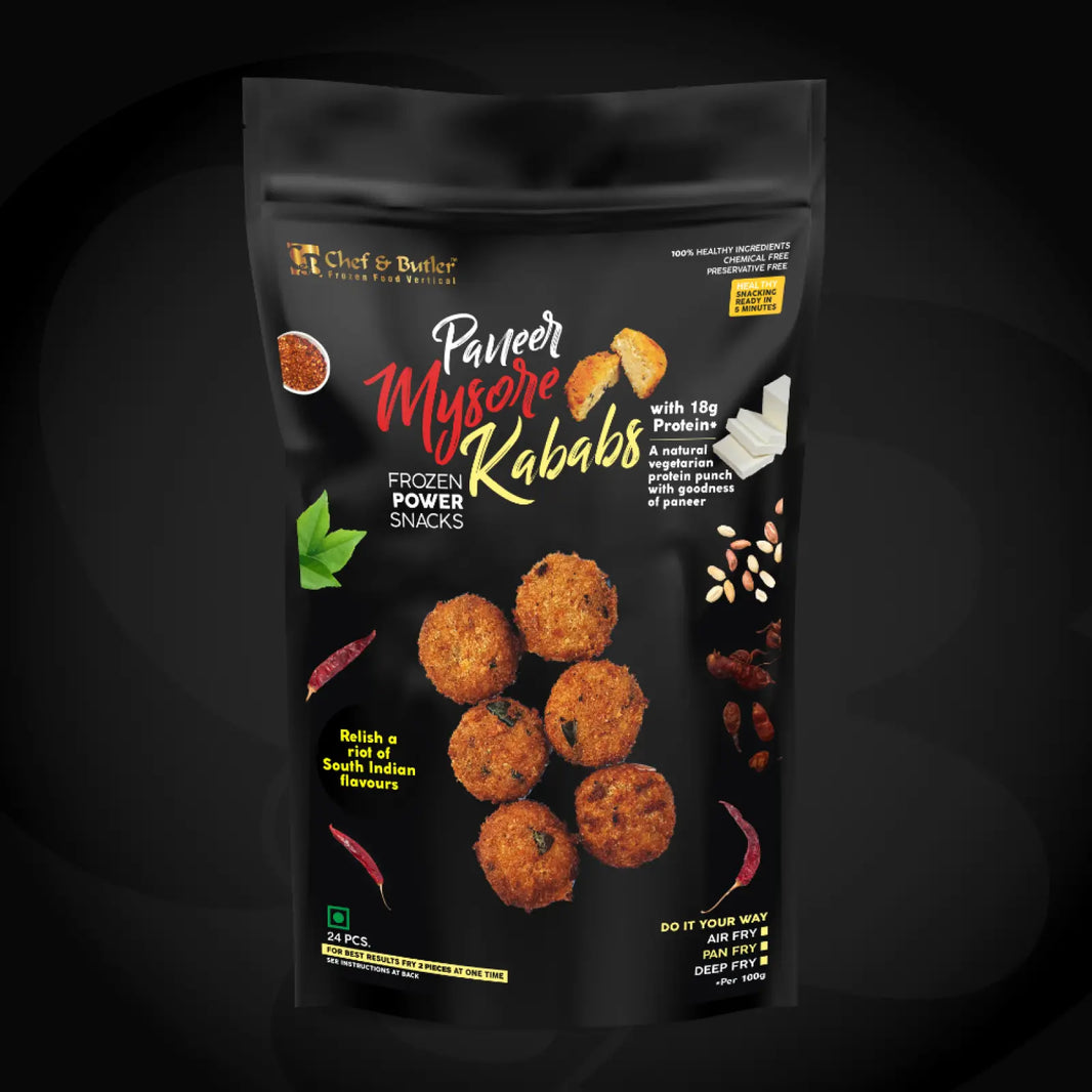 CHEF & BUTTLER PANEER MYSORE KEBABS 250 GM