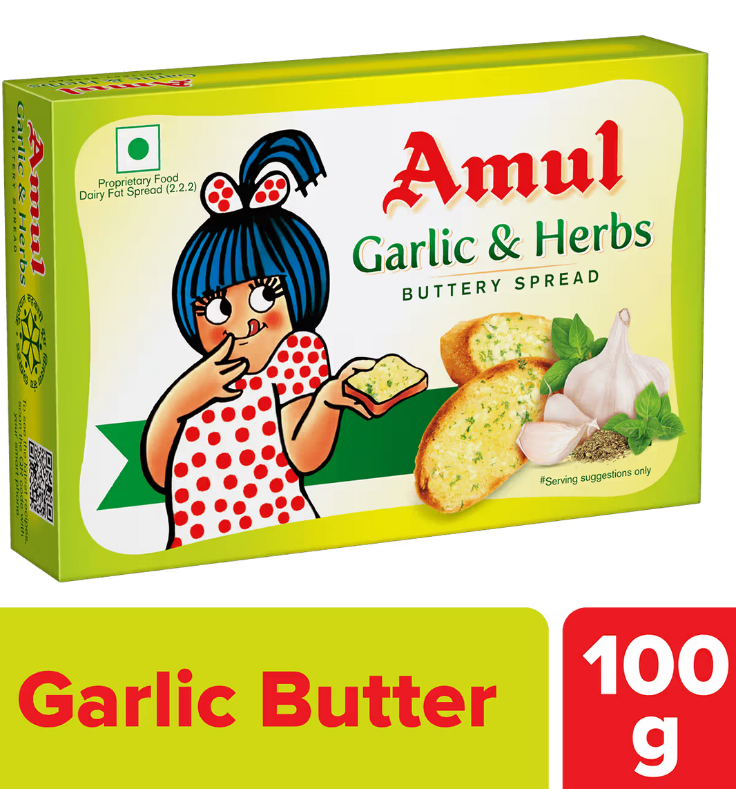 AMUL BUTTER GARLIC & HERBS, 100GM