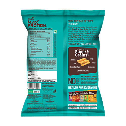 RITEBITE MAX PROTEIN CHEESE & JALAPENO SNACK 60G