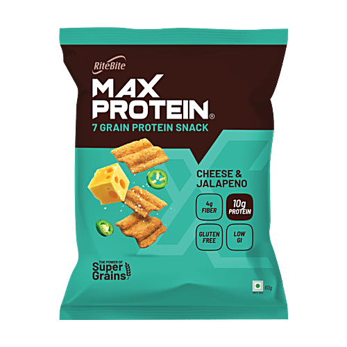 RITEBITE MAX PROTEIN CHEESE & JALAPENO SNACK 60G