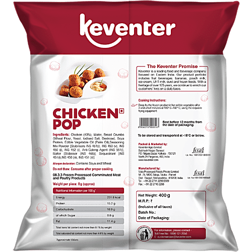 KEVENTER CHICKEN POP CORN 400GM