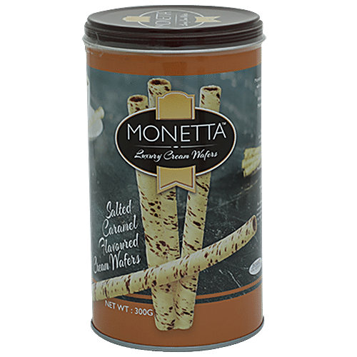 MONETTA CREAM WAFER SALETD CARAMEL FAVOURED 300 GM