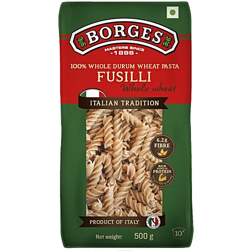 BORGES FUSILLI WHOLE WHEAT PASTA 500 GM