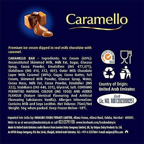 LONDON DAIRY ICE CRM STKLS CARAMELLO 75ML