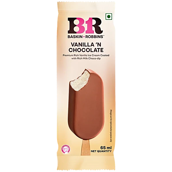 BASKIN ROBIN VANILLA N CHOCLATE ICE CREAM 65 ML