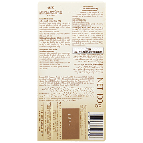 LINDT LINDOR  18 INDIVISULA PCS WHITE 100 GM