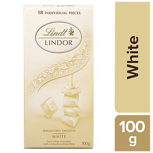 LINDT LINDOR  18 INDIVISULA PCS WHITE 100 GM