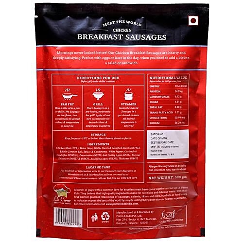 LA CARNE CHICKEN BREAKFAST SAUSAGE500 GM