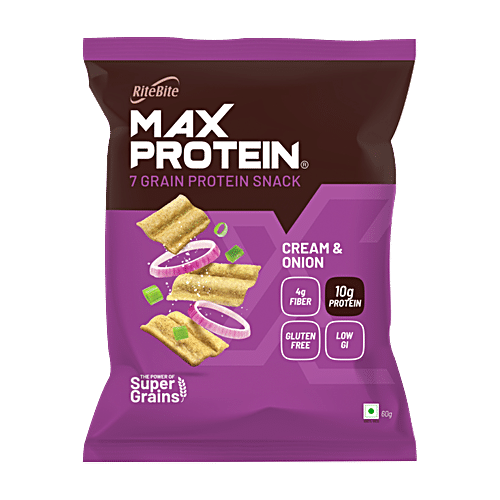 RITEBITE MAX PROTEIN CREAM & ONION SNACK 60G
