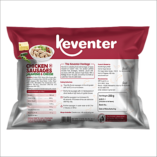 KEVENTER CHICKEN SAUSAGES JALAPENO & CHEESE 250G