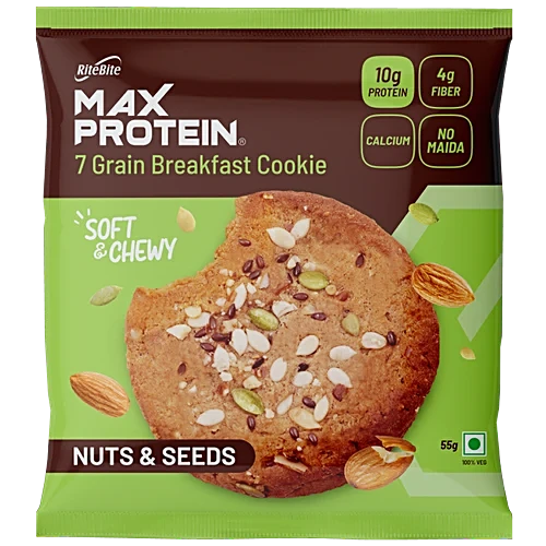 RITE BITE MAX PROTEIN NUTS & SEEDS BREAKFAST COOKIES 55G