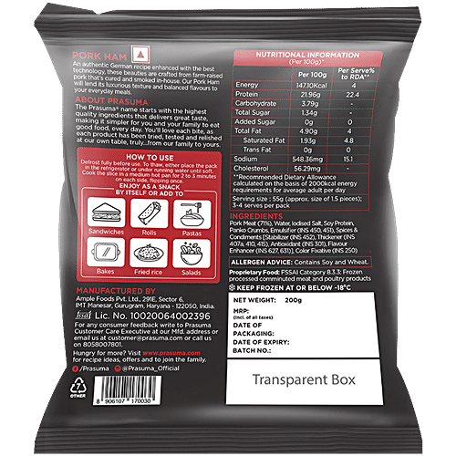 PRASUMA FROZEN PORK HAM 200GM