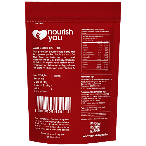 NOURISH YOU GOJI BERRY NUT MIX 250 GM