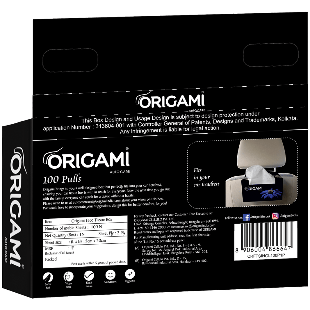 ORIGAMI CAR TISSUE BOX INFOLD