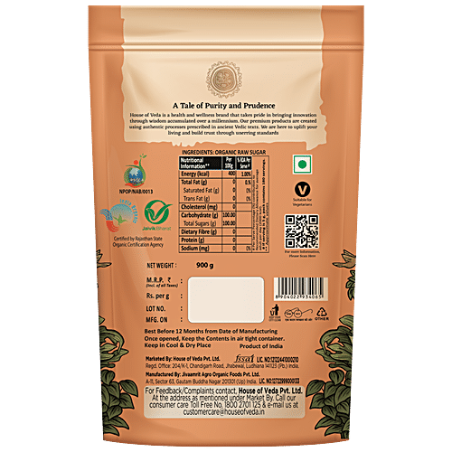 HOUSE OF VEDA ORGANIC RAW SUGAR 250GM