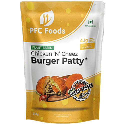 PFC FOODS CHICKEN N CHEEZ BURGER PATTY 240GM