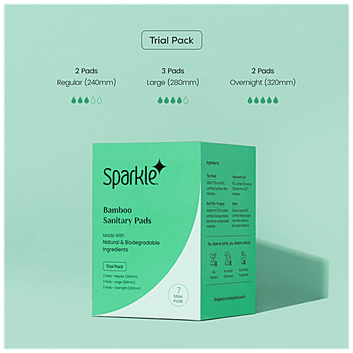 SPARKLE BAMBOO MAXI PADS TRIAL PACK 7N