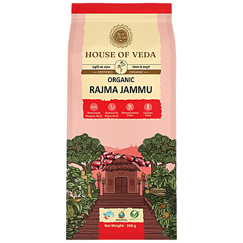 HOUSE OF VEDA ORGANIC RAJMA JAMMU 500 GM