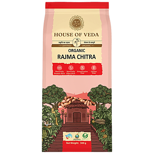 HOUSE OF VEDA ORGANIC RAJMA CHITRA 500 GM