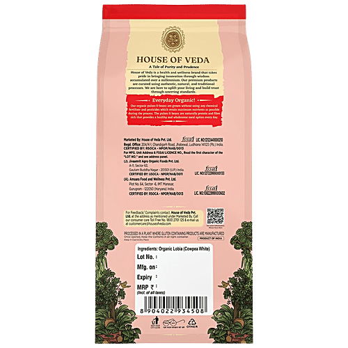 HOUSE OF VEDA ORGANIC LOBHIA COWPEA WHITE 1 KG