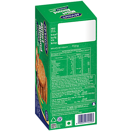 MCVITIES MILLIT ALMOND COOKIES 73.6 GM