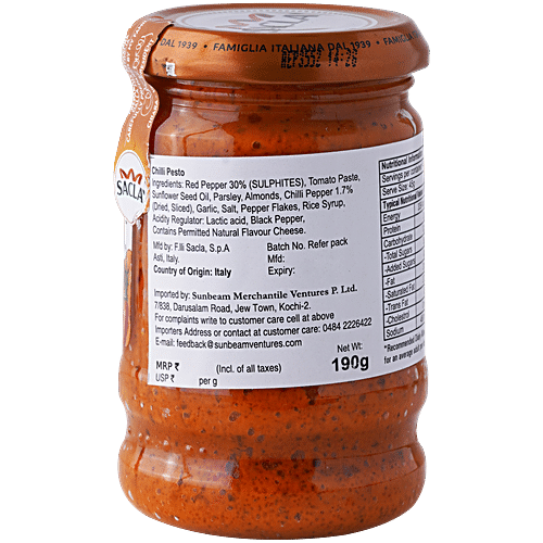 SACLA PESTO FIERY CHILLI 190 GM