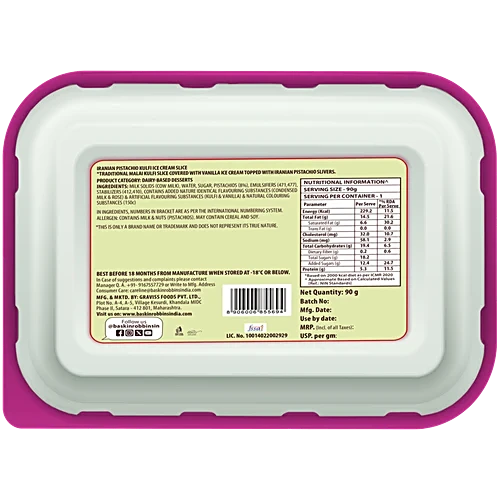 BASKIN ROBBINS IRANIAN PISTACHIO KULFI 90 GM